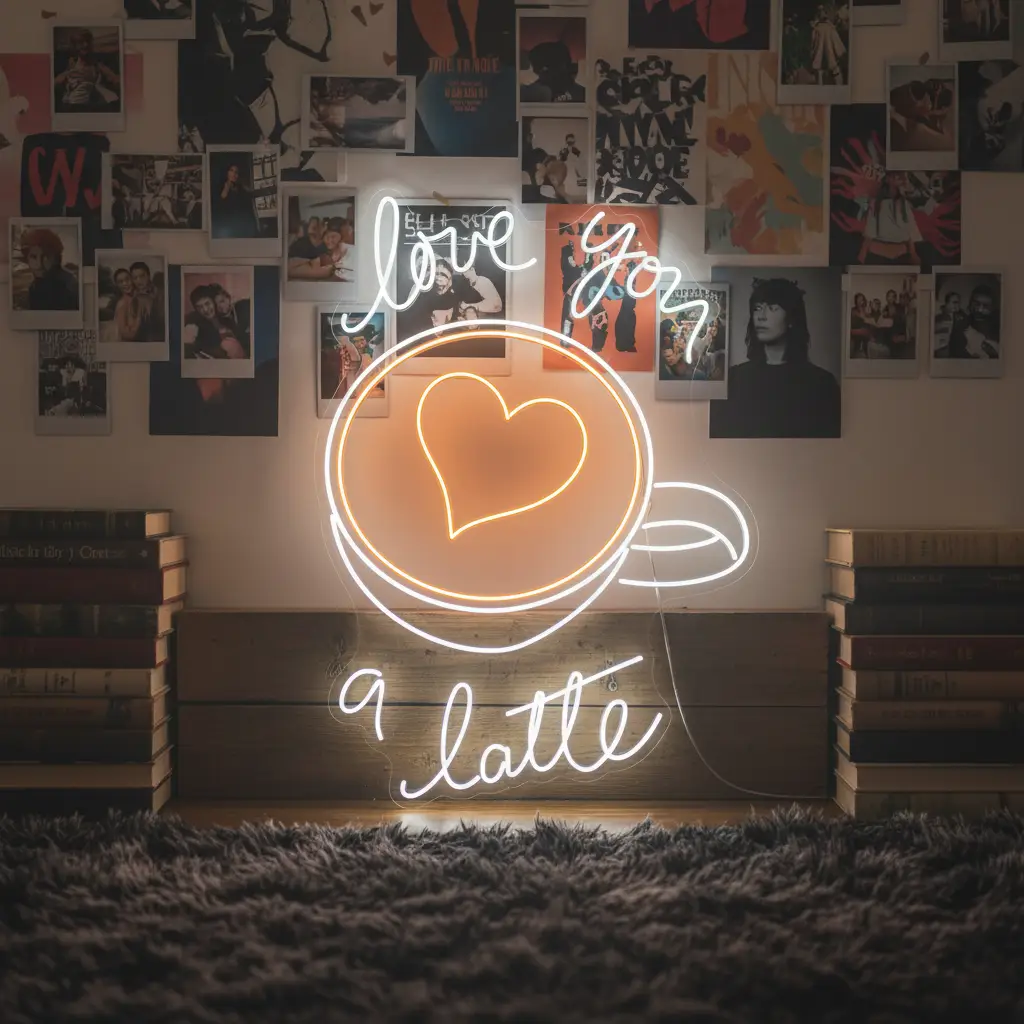 Love You A Latte Neon Sign Coffee Bar Decor Sign