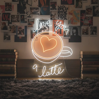 Love You A Latte Neon Sign Coffee Bar Decor Sign