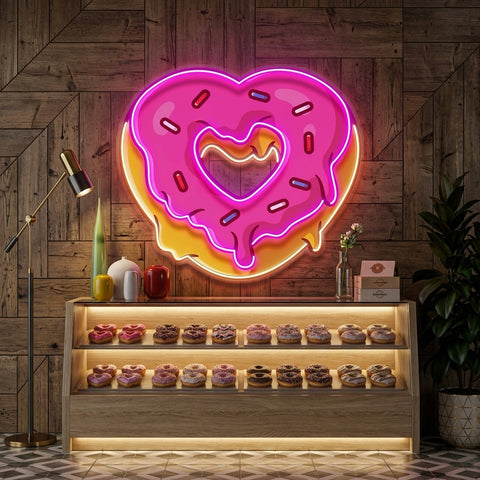Love Doughnut Cream LED Neon Sign Light Pop Art