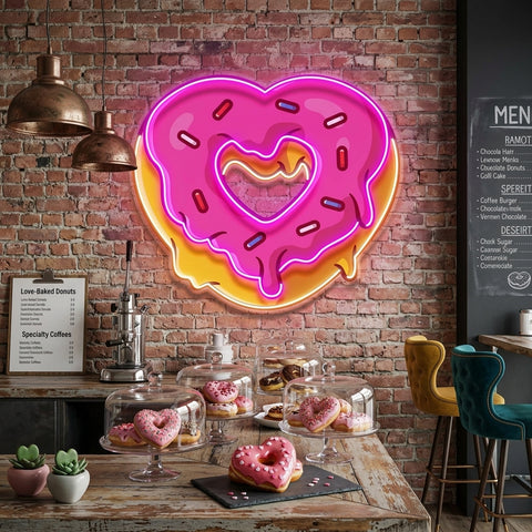 Love Doughnut Cream LED Neon Sign Light Pop Art