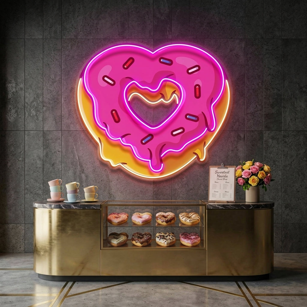 Love Doughnut Cream LED Neon Sign Light Pop Art