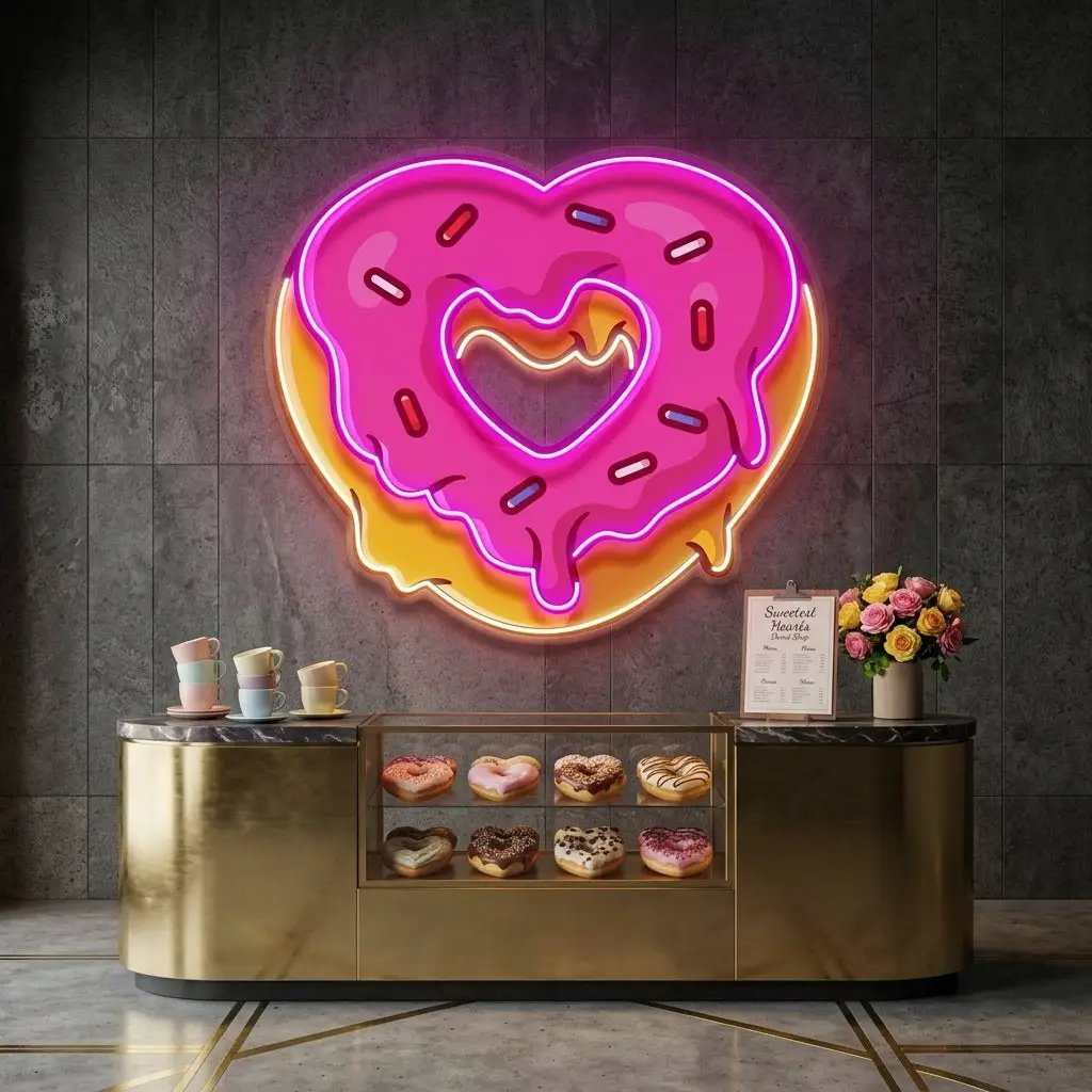 Love Doughnut Cream LED Neon Sign Light Pop Art
