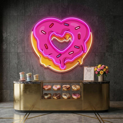 Love Doughnut Cream LED Neon Sign Light Pop Art
