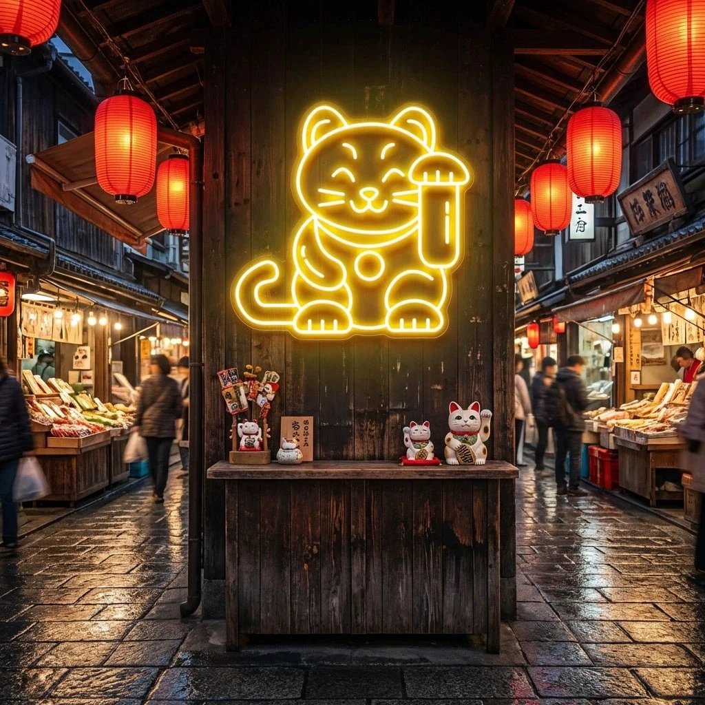 Lucky Cat Led Neon Sign Light