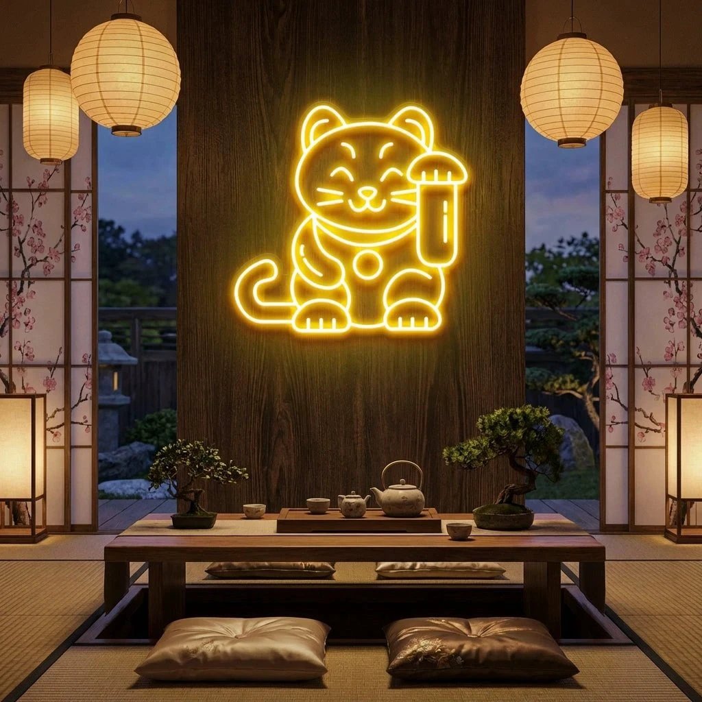 Lucky Cat Led Neon Sign Light