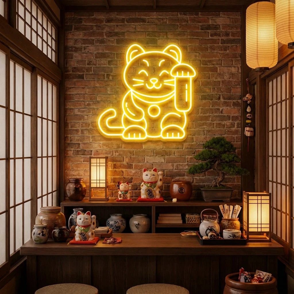 Lucky Cat Led Neon Sign Light