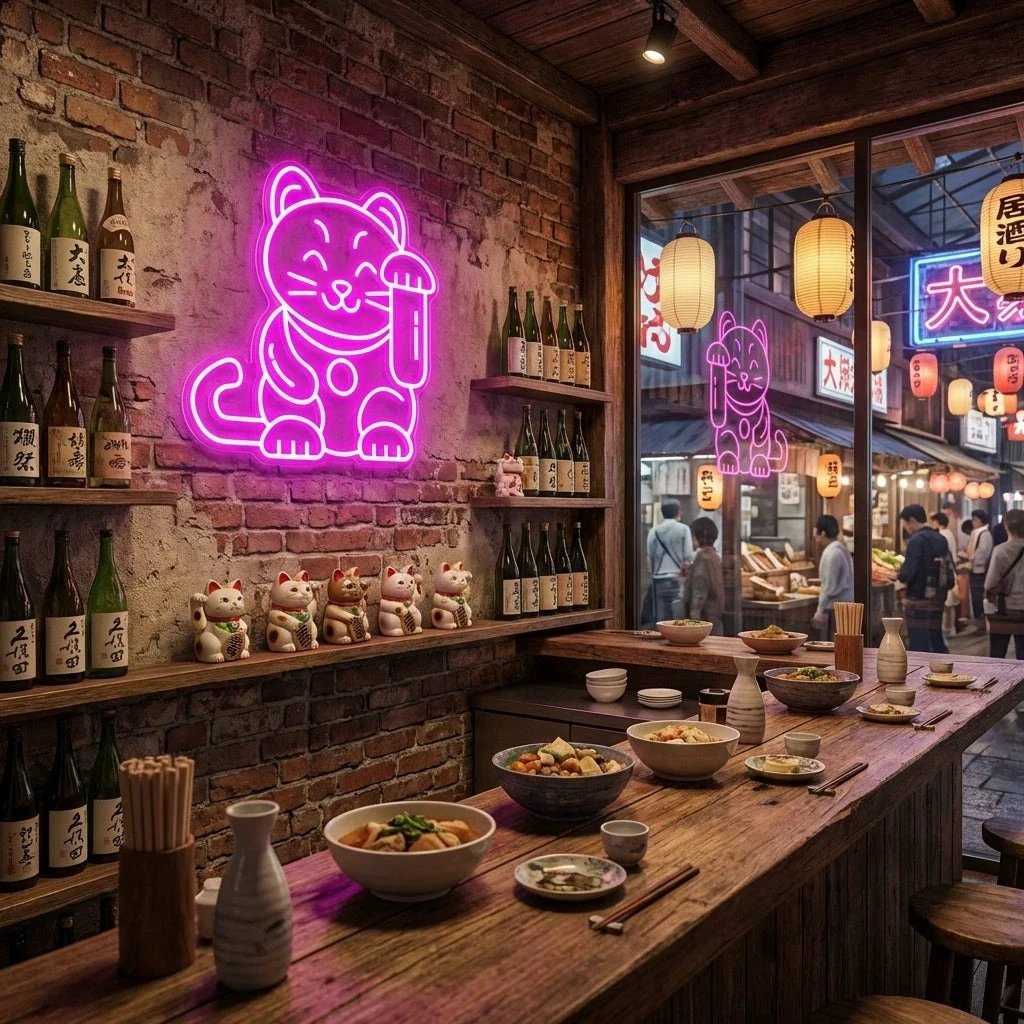 Lucky Cat Led Neon Sign Light