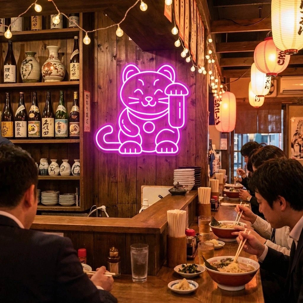 Lucky Cat Led Neon Sign Light