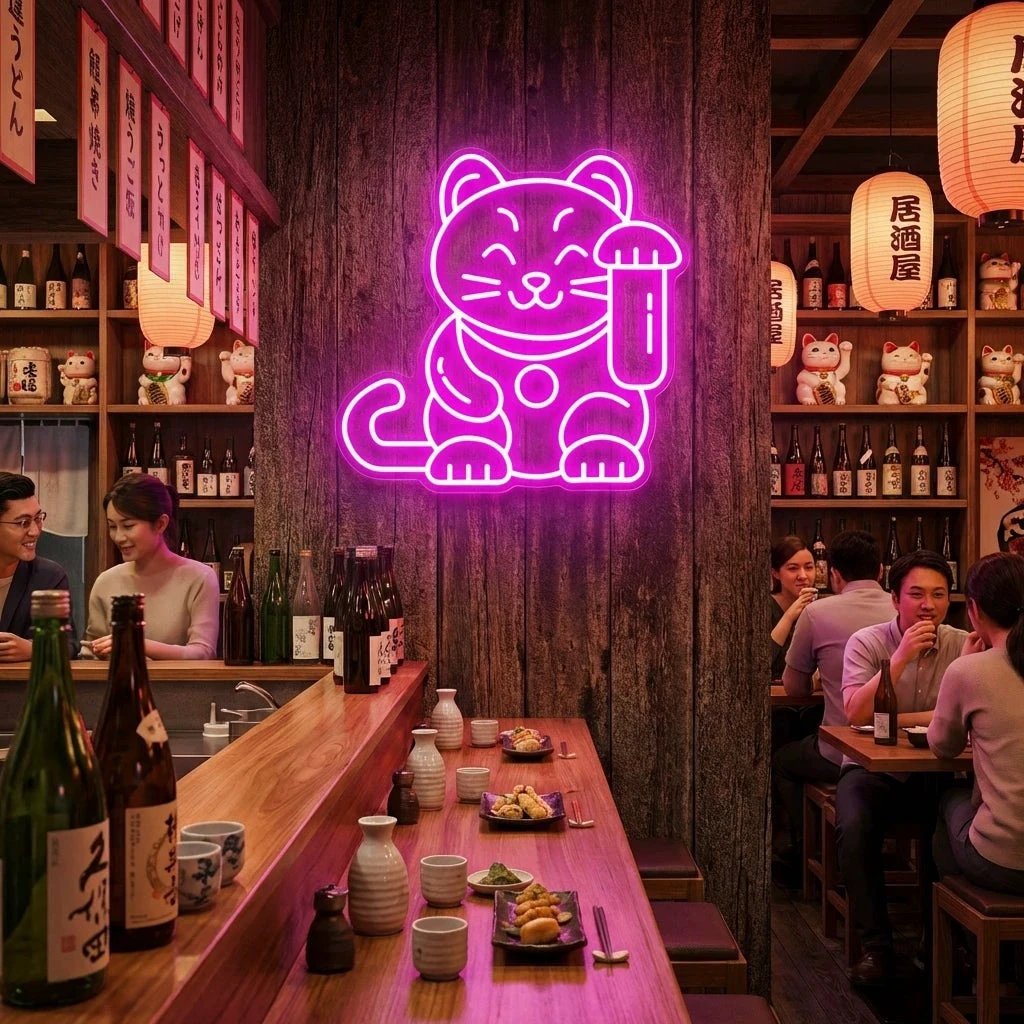 Lucky Cat Led Neon Sign Light