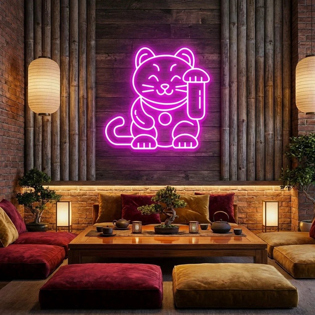Lucky Cat Led Neon Sign Light