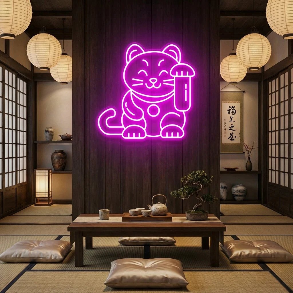 Lucky Cat Led Neon Sign Light