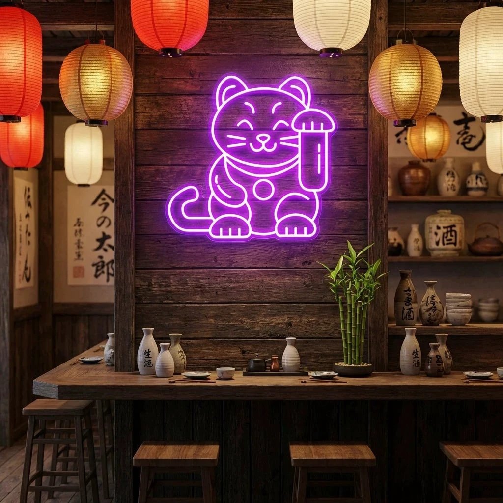 Lucky Cat Led Neon Sign Light
