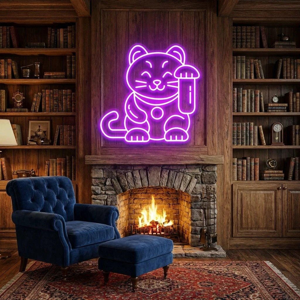 Lucky Cat Led Neon Sign Light
