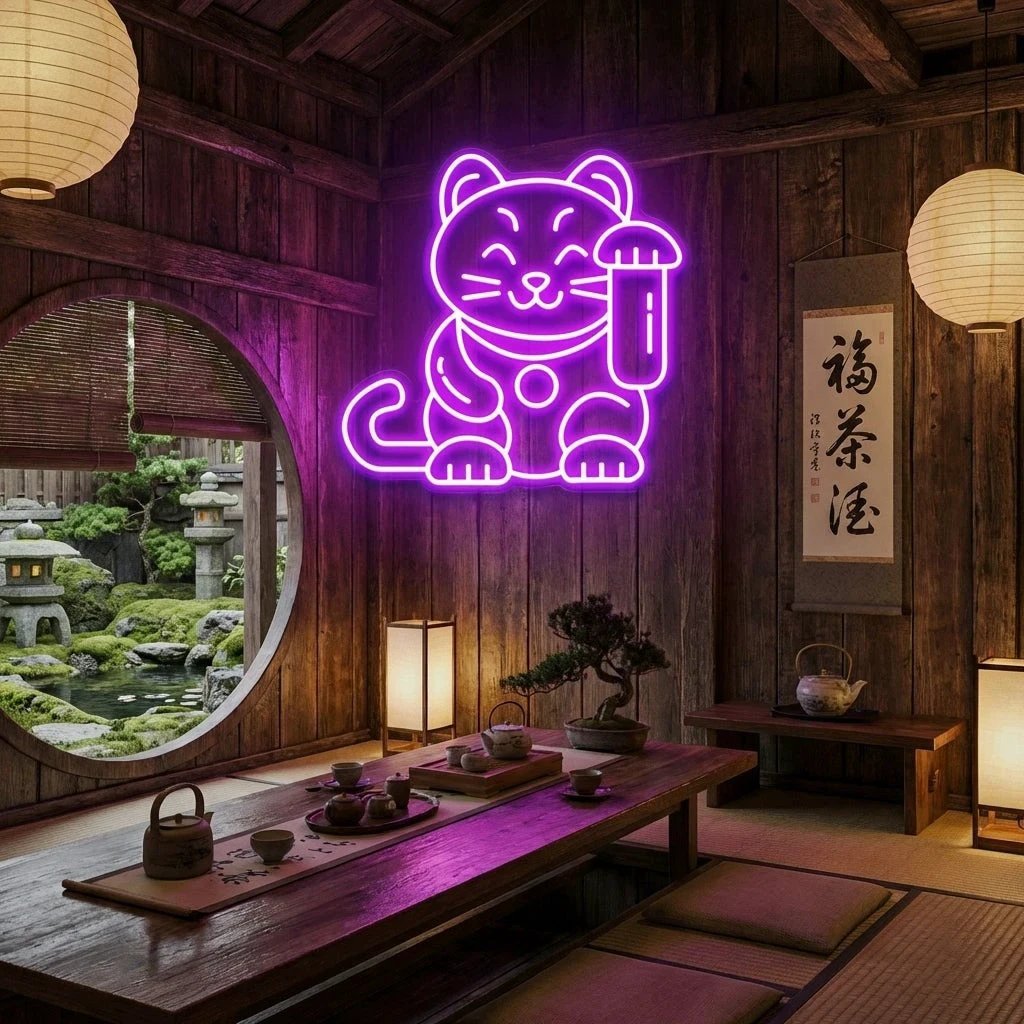 Lucky Cat Led Neon Sign Light