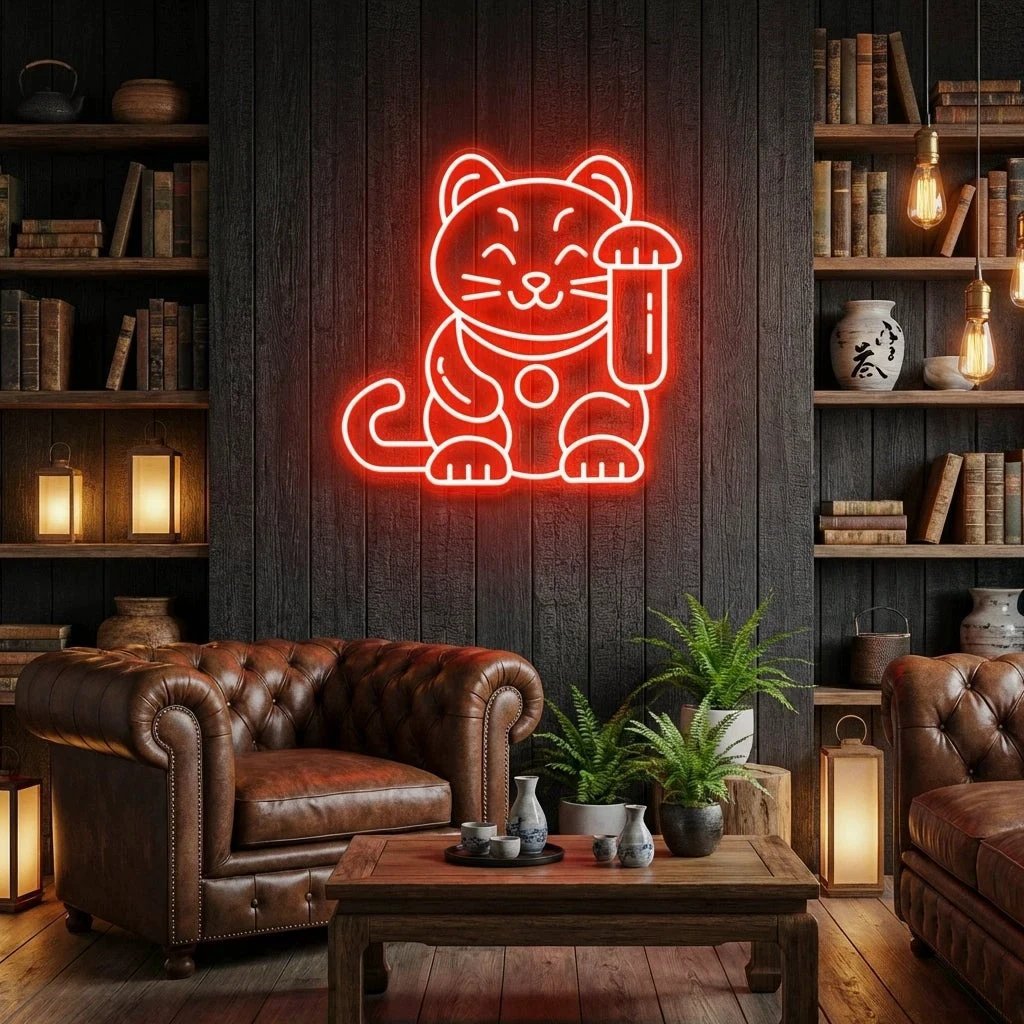 Lucky Cat Led Neon Sign Light