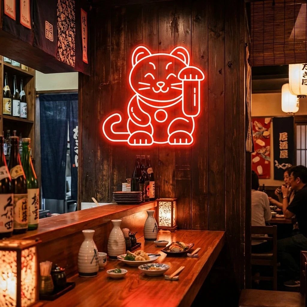 Lucky Cat Led Neon Sign Light