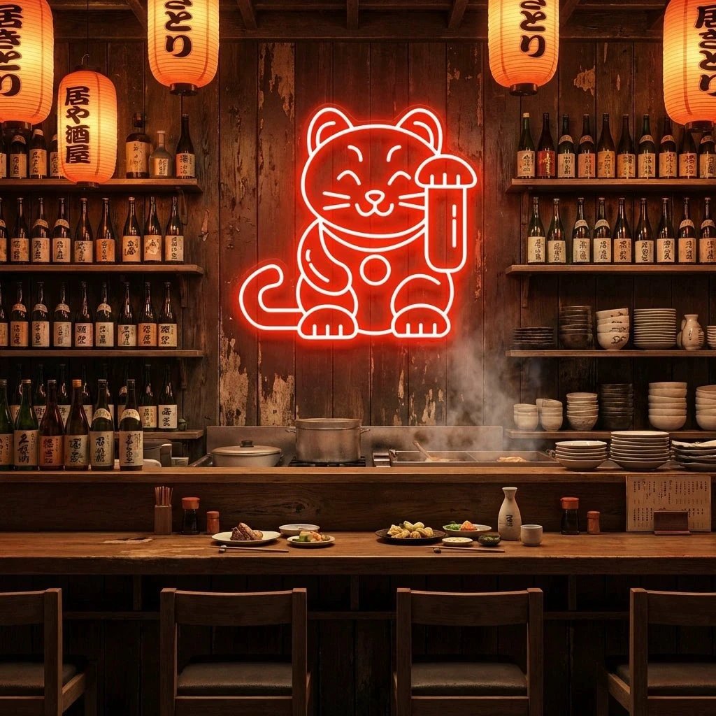 Lucky Cat Led Neon Sign Light