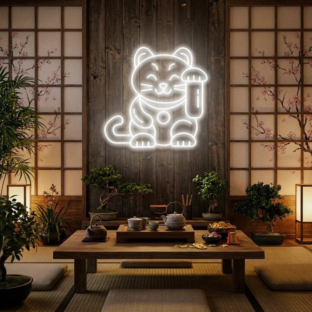 Lucky Cat Led Neon Sign Light