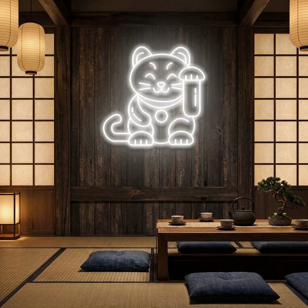 Lucky Cat Led Neon Sign Light