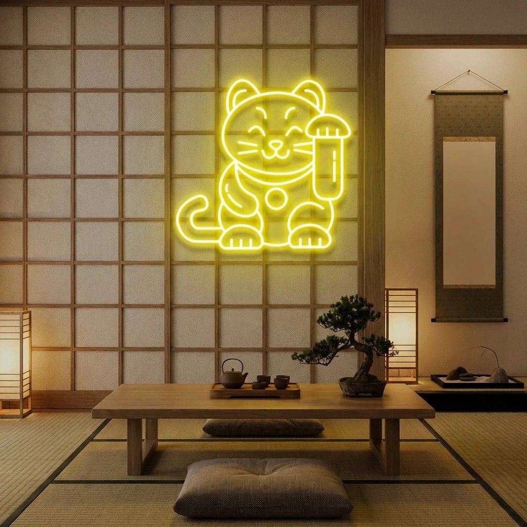 Lucky Cat Led Neon Sign Light
