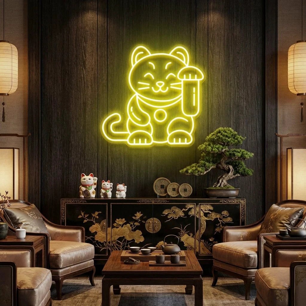Lucky Cat Led Neon Sign Light