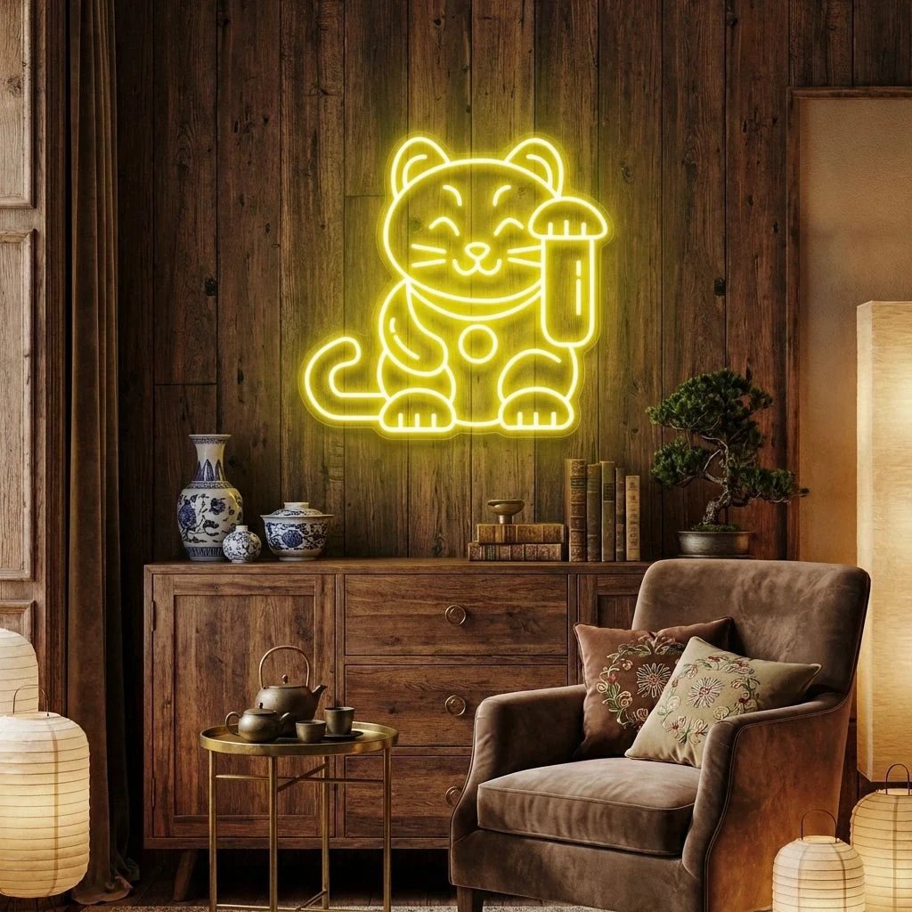 Lucky Cat Led Neon Sign Light