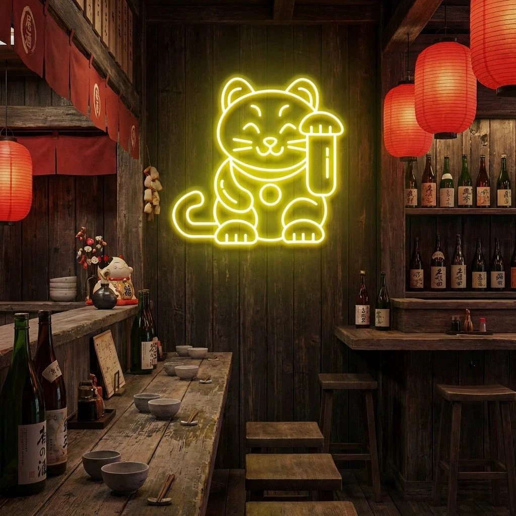 Lucky Cat Led Neon Sign Light
