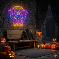 Halloween Bat Neon Sign – Fun Spooky LED Wall Light for Party & Haunted House Decor