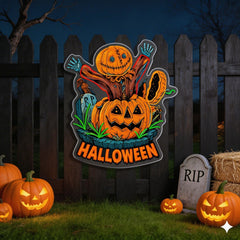 Halloween Pumpkin Scarecrow Neon Sign – Spooky LED Wall Light for Haunted House & Party Decor
