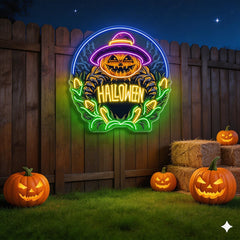 Halloween Pumpkin Neon Sign – LED Wall Light for Spooky Farmhouse & Party Decor