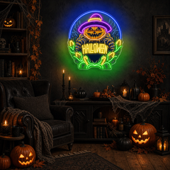 Halloween Pumpkin Neon Sign – LED Wall Light for Spooky Farmhouse & Party Decor