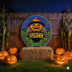Halloween Pumpkin Neon Sign – LED Wall Light for Spooky Farmhouse & Party Decor