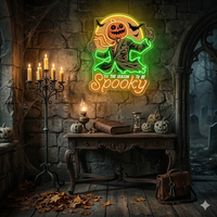 Spooky Pumpkin Head Neon Sign – Halloween LED Wall Light for Haunted Party & Home Décor