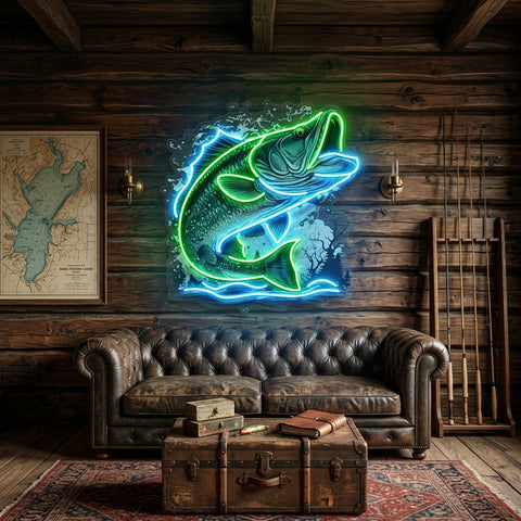 Magic Fishing Frame LED Neon Sign Light Pop Art