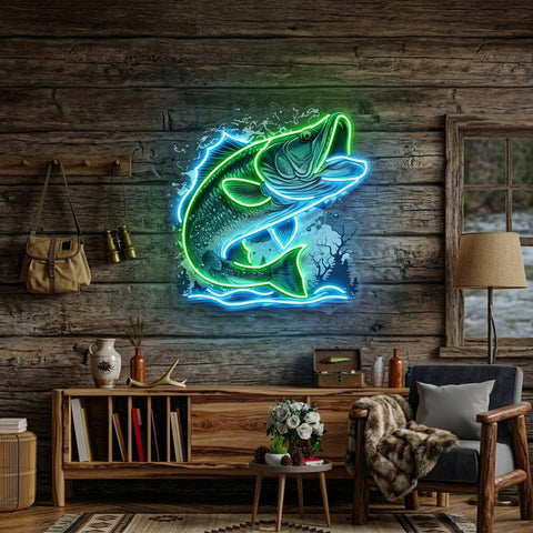 Magic Fishing Frame LED Neon Sign Light Pop Art