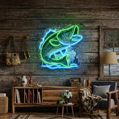 Magic Fishing Frame LED Neon Sign Light Pop Art