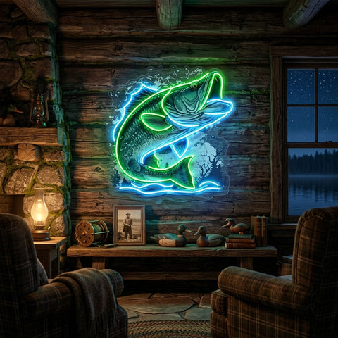 Magic Fishing Frame LED Neon Sign Light Pop Art