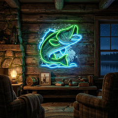 Magic Fishing Frame LED Neon Sign Light Pop Art