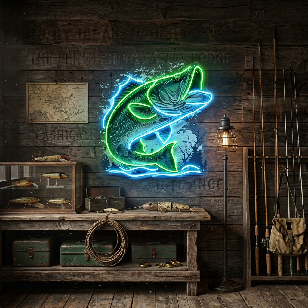 Magic Fishing Frame LED Neon Sign Light Pop Art