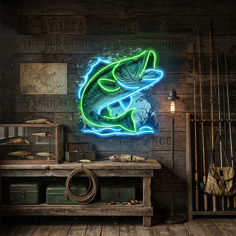 Magic Fishing Frame LED Neon Sign Light Pop Art