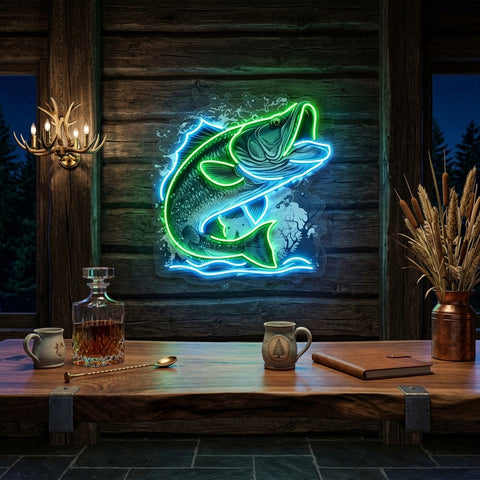 Magic Fishing Frame LED Neon Sign Light Pop Art