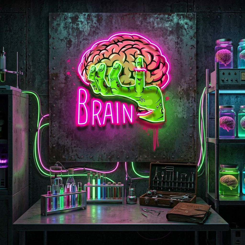 Make Your Brain LED Neon Sign Light Pop Art
