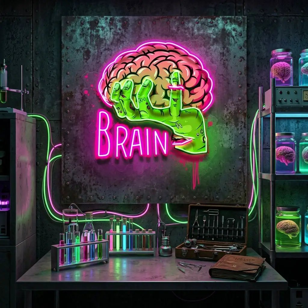 Make Your Brain LED Neon Sign Light Pop Art