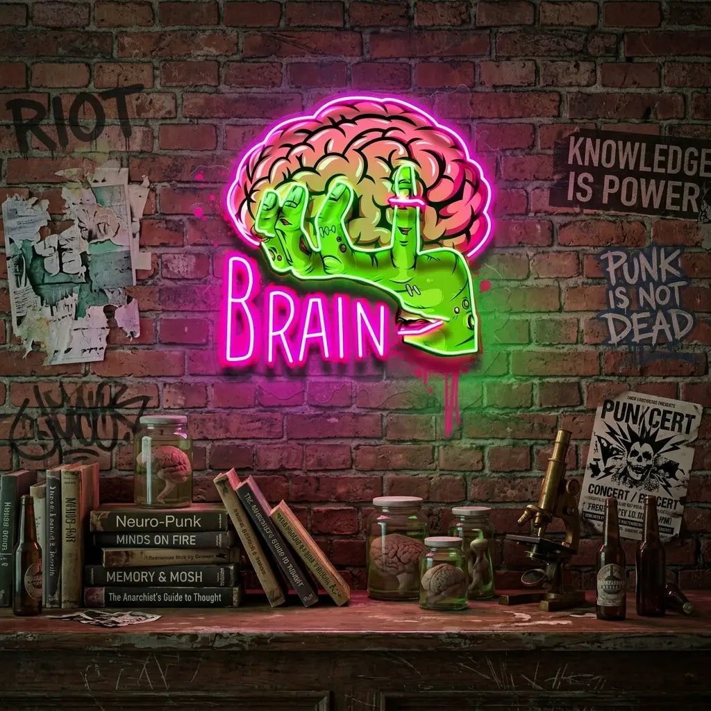 Make Your Brain LED Neon Sign Light Pop Art