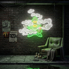Marijuana Bud Cartoon Artwork Led Neon Sign Light