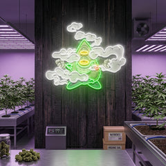 Marijuana Bud Cartoon Artwork Led Neon Sign Light