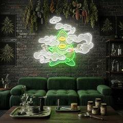 Marijuana Bud Cartoon Artwork Led Neon Sign Light