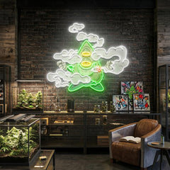 Marijuana Bud Cartoon Artwork Led Neon Sign Light