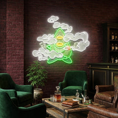 Marijuana Bud Cartoon Artwork Led Neon Sign Light