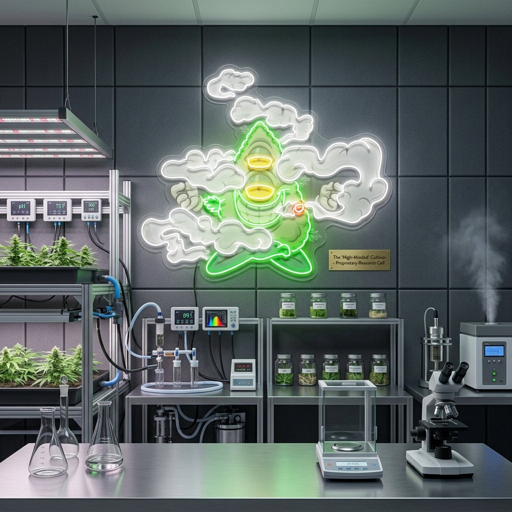 Marijuana Bud Cartoon Artwork Led Neon Sign Light